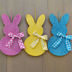 Glitter Bunny Door Hanger