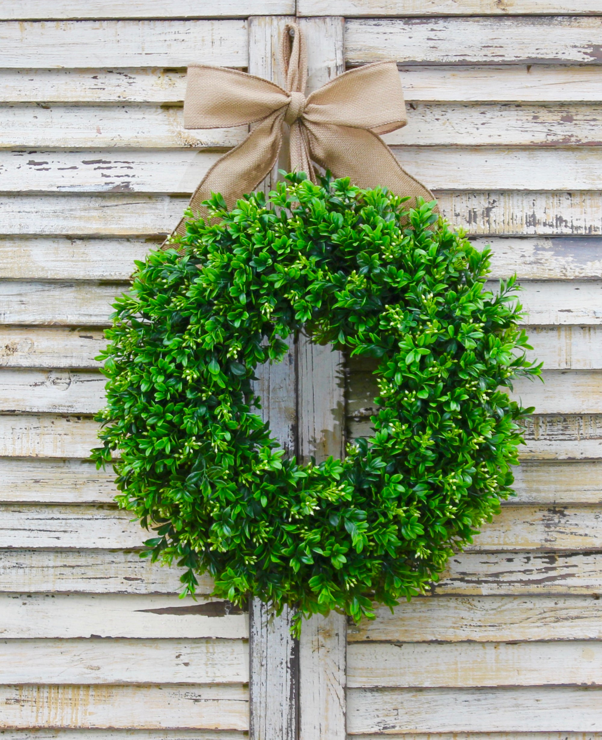 Boxwood Wreath with Bow