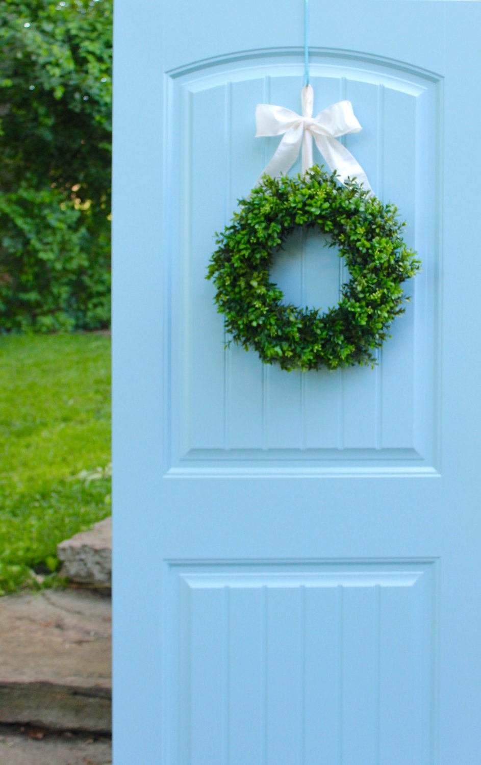 Boxwood Wreath with Bow