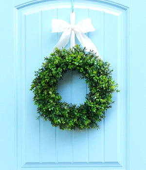 Boxwood Wreath with Bow