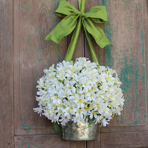 White Lily Pail Door Hanger