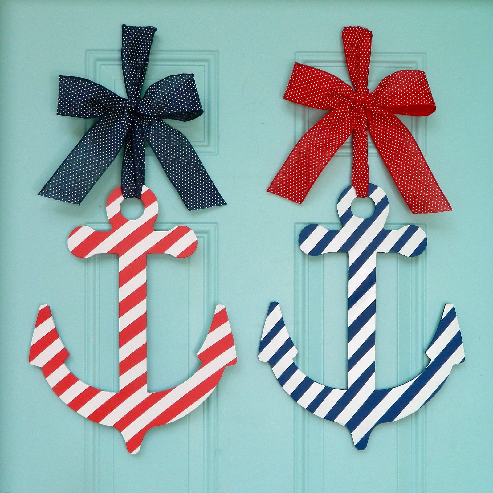 Nautical Striped Anchor Door Hanger