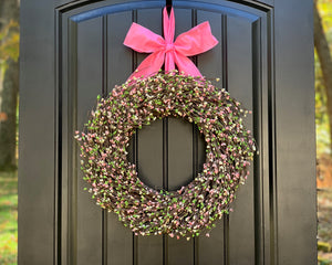 Easter Wreath - Spring Wreath - Pink Green Wreath
