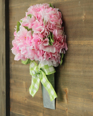 Hydrangea Floral Bucket Door Hanger