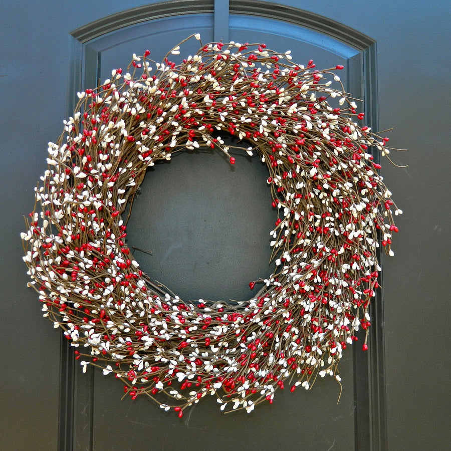 Valentine Wreath - Red Wreath - Holiday Door Decoration -  Door Wreath