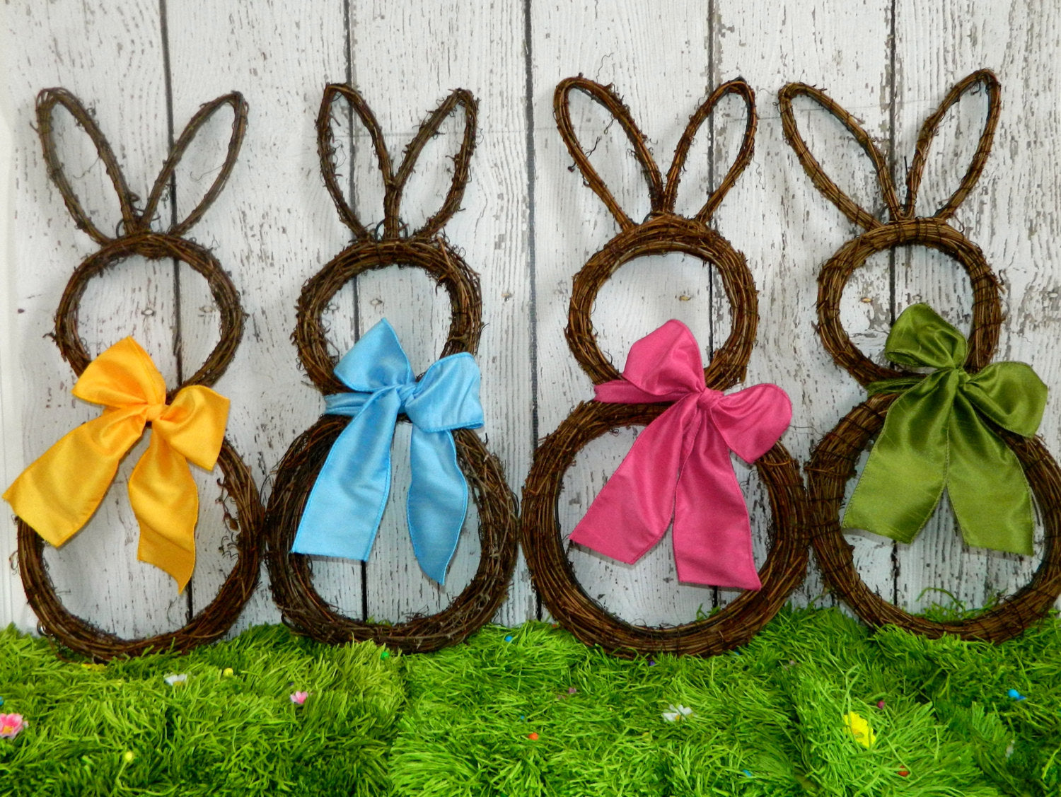 Bunny Ears Pink Easter Wreath Bow