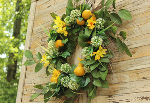 Lemon Floral Summer Door Wreath