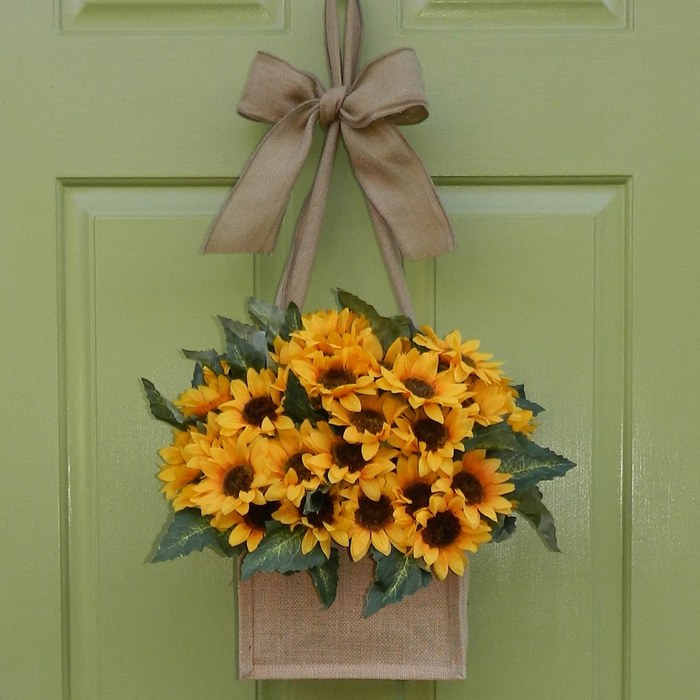 Burlap Sunflower Door Hanger