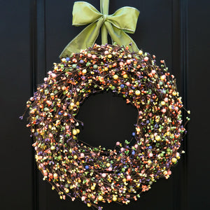 Mixed Spring Berry Wreath with Bow
