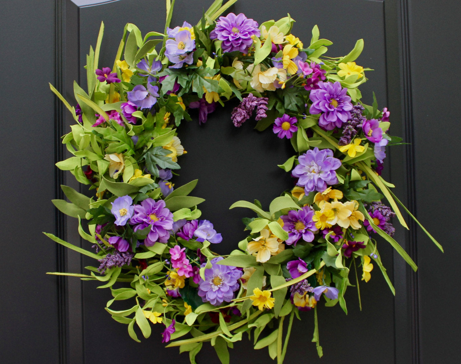 Purple & Yellow Floral Wreath
